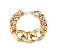 Clearine Punk Cuban Chunky Curb Chain Necklaces for Women, Gold Plated Chic Lightweight Stackable Lock Choker Necklace for Costume Party Prom Hiphop Accessories