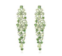 Clearine Sparkle Marquise Light Green Rhinestone Crystal Statement Chandelier Dangle Drop Earrings for Women, Silver Plated Art Deco Prom Jewellery for Wedding Bridal