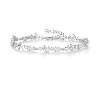 Clearine Wedding Marquise Cubic Zirconia Bridal Bracelets for Brides Bridesmaids Women, Silver Tennis Bracelet for Prom Party Jewellery