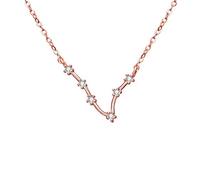 Clearine Women 925 Sterling Silver Wedding Bridal CZ Horoscope Zodiac 12 Constellation Astrology Pendant Necklace Clear Rose-Gold-Toned April Birthstone Pisces