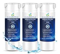 Clearipple XWF (Not XWFE, NO Chips) Refrigerator Water Filter 3 Pack, Compatible with GE XWF, GBE21, GDE21, GDE25, GFE24, NSF Certified, 6-Month/300-Gallon Capacity, Lead & Chlorine Reduction