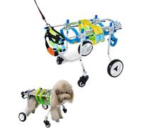 Clearlin Adjustable Dog Wheelchair Cart - Portable Aluminum Trolley for Small & Medium Pets, Easy Mobility Aid for Disabled Dogs, Rehabilitation Bicycle(XS)