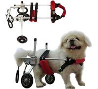 Clearlin Adjustable Small Dog Wheelchair for Back Legs - Lightweight Handicapped Pet Cart with Wheels, Sizes XXS/XS/S/M/L - Enhance Mobility & Recovery(Red,Size 2X-Small)