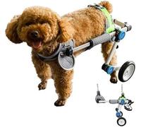 Clearlin Foldable Dog Wheelchair for Small/Medium Dogs - Adjustable Mobility Aid for Arthritis & Injured Pets, Hip Support Recovery Device(White,XXS)