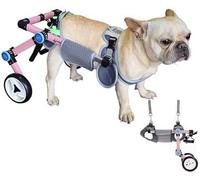 Clearlin Foldable Dog Wheelchair for Small/Medium Dogs - Adjustable Mobility Aid for Arthritis & Injured Pets, Hip Support Recovery Device(Pink,XS)