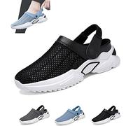 ClearloveWL Men's Orthopedic Hollow-Out Summer Sandals, Mens Mesh Breathable Sandals, Non-Slip Lightweight Orthopedic Shoes (Color : Black, Size : 9.5 uk)