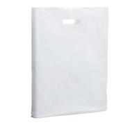 Clearly Carrier Bags, Pack of 500, 38x46x7cm, Reusable Carrier Bags with Handles, White Patch Vest Shopping Bags, Plastic Bags for Clothes, Shopping, Books and More