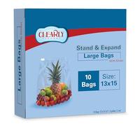 Clearly Elegant Food Storage Bags, 2 Gallon Freezer Bags 13"x15" for Pantry and Meal Prep, Disposable Food Storage Bags for Parties and Events, Heavy Duty Bag with Slider Closure for Easy Sealing