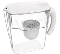 Clearly Filtered No.1 Filtered Water Pitcher/Updated Model/Targets 365+ Contaminants e.g. Fluoride Chlorine PFAS Microplastics Lead Arsenic BPA/BPS Free (Pitcher Includes 1 Filter)