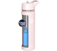 Clearly Filtered Water Bottle | Removes 220+ Contaminants, Double-Wall Insulated Stainless Steel, BPA/BPS Free, Phthalate Free, Filters Flouride Lead Chlorine (20oz, Blush)