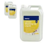 Clearly Pack of 2 Washing Up Liquid, 5L, Concentrated Dishwashing Liquid, Lemon Fragrance Dish Washing Liquid, Stain-Removin