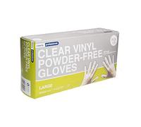 Clearly Professional Clear Vinyl Powder Free Gloves - Examination/Food Safe/Single Use Only - Large Box of 100