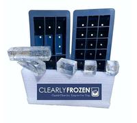 ClearlyFrozen High Capacity Clear Ice Tray/Maker, Blue, 27 Pieces (6 Collins Spears, 21 Cubes), BPA Free Silicone, Includes Insulation Box and Two Molds