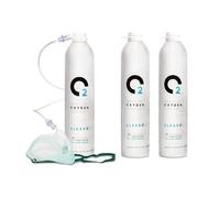 ClearO2 10L Oxygen Can with Mask and Tube | Pure Breathing Oxygen in a Lightweight Aluminium Canister | Made in Britain (Mixed, 10 l (Pack of 1 Full Kit + 2 Replacement Cans)