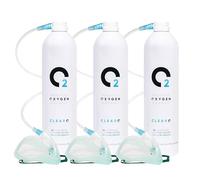 ClearO2 15L Oxygen Can with Mask and Tube | Pure Breathing Oxygen in a Lightweight Aluminium Canister | Made in Britain (Full Kit, 15 l (Pack of 3))