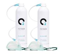 ClearO2 15L Oxygen Can with Mask and Tube | Pure Breathing Oxygen in a Lightweight Aluminium Canister | Made in Britain (Full Kit, 15 l (Pack of 2))
