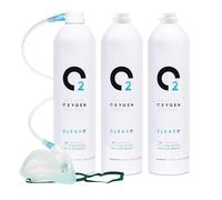 ClearO2 15L Oxygen Can with Mask and Tube | Pure Breathing Oxygen in a Lightweight Aluminium Canister | Made in Britain (Mixed, 15 l (Pack of 1 Full Kit + 2 Replacement Cans)