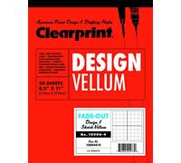 Clearprint Vellum Pad with 4x4 Fade-Out Grid, 8.5x11 Inches, 16 lb., 60 GSM, 1000H 100% Cotton, 50 Translucent White Sheets, 1 Each (10004410)