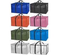 ClearSpace Heavy Duty Moving Bags or Storage Bags - Storage Bins with Lids, Large Moving Boxes with Backpack Straps & Zippers,- Packing Box & Moving Supplies for College Dorm, 8 Pack