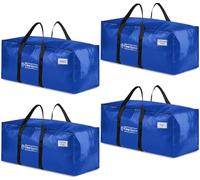 ClearSpace Heavy Duty Moving Boxes or Storage Bags - Storage Bins with Lids, Large Moving Bags with Backpack Straps & Handles - Moving Supplies for College Dorm or Christmas Decorations, 4 Pack