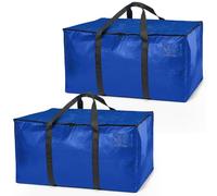 ClearSpace Heavy Duty Moving Boxes or Storage Bags - Storage Bins with Lids, Large Moving Bags with Backpack Straps & Handles - Moving Supplies for College Dorm or Christmas Decorations, 2 Pack