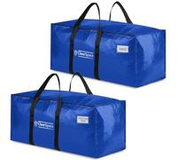 ClearSpace Heavy Duty Moving Boxes or Storage Bags - Storage Bins with Lids, Large Moving Bags with Backpack Straps & Handles - Moving Supplies for College Dorm or Christmas Decorations, 2 Pack