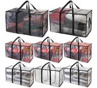 ClearSpace Oversized Moving Bags or Storage Bag - Large Moving Boxes with Backpack Straps, Zippers & Handles - Heavy-Duty Packing Bags for Moving, College Dorm, Christmas Decorations, 8 Pack