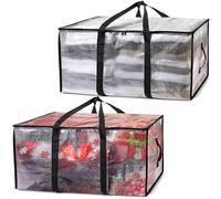 ClearSpace Oversized Moving Bags or Storage Bag - Large Moving Boxes with Backpack Straps, Zippers & Handles - Heavy-Duty Packing Bags for Moving, College Dorm, Christmas Decorations, 2 Pack