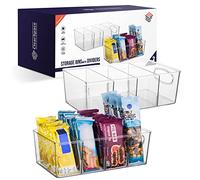 CLEARSPACE Plastic Pantry Organizers and Storage Bins with Removable Dividers - Perfect Kitchen Organization or Pantry Storage - Refrigerator Organizer Bins, Cabinet Organizers (2 Pack)