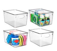 CLEARSPACE Plastic Storage Bins With lids - Perfect Kitchen Fridge Organizer, Pantry Organization, Cabinet Organizers (4 Pack)