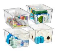 CLEARSPACE Plastic Storage Bins with Lids - Perfect Kitchen Organization - Fridge Organizer, Pantry Organization and Storage Bins, Cabinet Organizers (4 Pack)