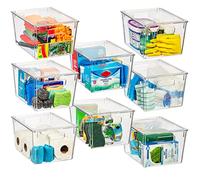 CLEARSPACE Plastic Storage Bins with Lids - Perfect Kitchen Organization - Fridge Organizer, Pantry Organization and Storage Bins, Cabinet Organizers (8 Pack)