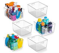 CLEARSPACE Plastic Storage Bins - XL 6 Pack Perfect Kitchen Organization or Pantry Storage - Fridge Organizer, Pantry Organization and Storage Bins, Cabinet Organizers