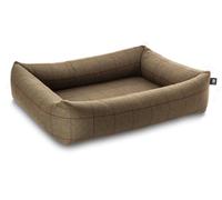 Clearspell Pet Luxury Bolster Rectangular Orthopaedic Dog Bed 3 Sizes in our Avondale in Classic Check: Brown-Burgundy Size Medium - 61cm x 53cm