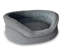 ClearSpell Snug Fleece Lined High Sided Oval Luxury Dog Bed 5 Sizes in Orkney Grey Size Large - 68cm x 61cm