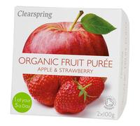 Clearspring Organic Fruit Purée – Apple & Strawberry – 2 x 100g