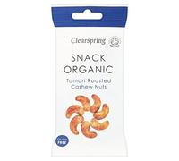 Clearspring Gluten Gree Organic Tamari Roasted Cashew Nuts 30g - Pack of 2