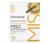 Clearspring Organic Japanese Mellow White Instant Miso Soup with Tofu & Spring Onions 32g (4x8g)