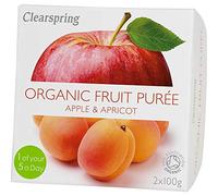 Clearspring Organic Apple and Apricot Fruit Puree 2x100 g (Pack of 12)