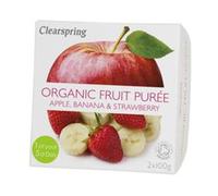 Clearspring Organic Fruit Puree Apple/Banana/Strawberry (2x100g)