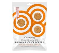 Clearspring Organic Japanese Brown Rice Crackers | Whole Sesame & Tamari | 40g | Gluten Free | High in Fibre | Vegan | Greate Taste Awards