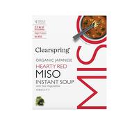 Clearspring Organic Japanese Hearty Red Instant Miso Soup with Sea Vegetables 32g (4x8g)