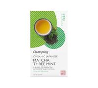 Clearspring Organic Japanese Matcha Three Mint | 20 Tea Sachets | 36g | Peppermint, Spearmint & Field Mint | Infuses in 1-2 Minutes | Refreshing Pick-Me-Up | Vegan