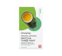 Clearspring Organic Japanese Matcha Three Mint, Green Teabags, Pack of 4 x 20 bags (36g)