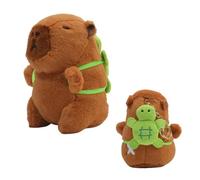 Clearstone Capibara Chavimar Tortoise with Music Plush Keychain, 18.5 cm, Brown