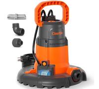 Cleartide Smart Automatic Pool Cover Pump, 1/3 HP 2790 GPH with Auto On/Off & Freeze Protection, Pump for Inground/Above Ground Winter Pool Covers, Dual Mode, 25ft Cord, 120V AC