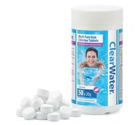 Clearwater 1 kg Multifunction Chlorine Tablets, 4-in-1 Dispenser Tablets (Sanitiser, Stabiliser, Algaecide and Clarifier) for Pools and Hot Tubs, 50