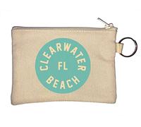 Clearwater Beach Florida FL USA Key Chain Coin Purse Beige