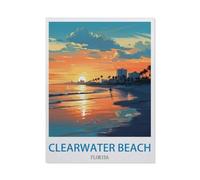 Clearwater Beach Florida，Metal Tin Sign,For Farmhouse Home Bathroom Garage Cafe Office Kitchen Restaurant Man Cave Vintage Art Wall Decor Poster(15x30cm）6x12 inch-EB23