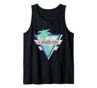 Clearwater Beach Florida Retro 80s Geometric Beach Vacation Tank Top